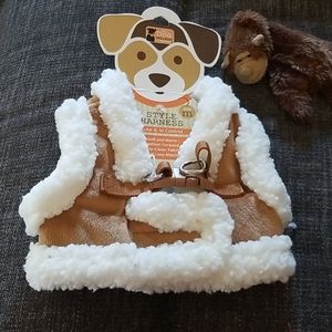 Faux Sherpa Dog Harness New Medium